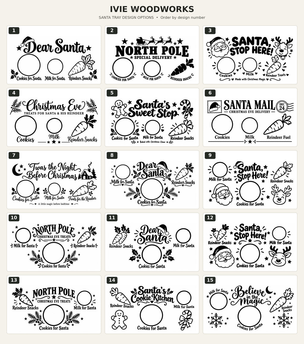 Santa Cookie Tray with Handles, Handmade – Choose Your Christmas Design