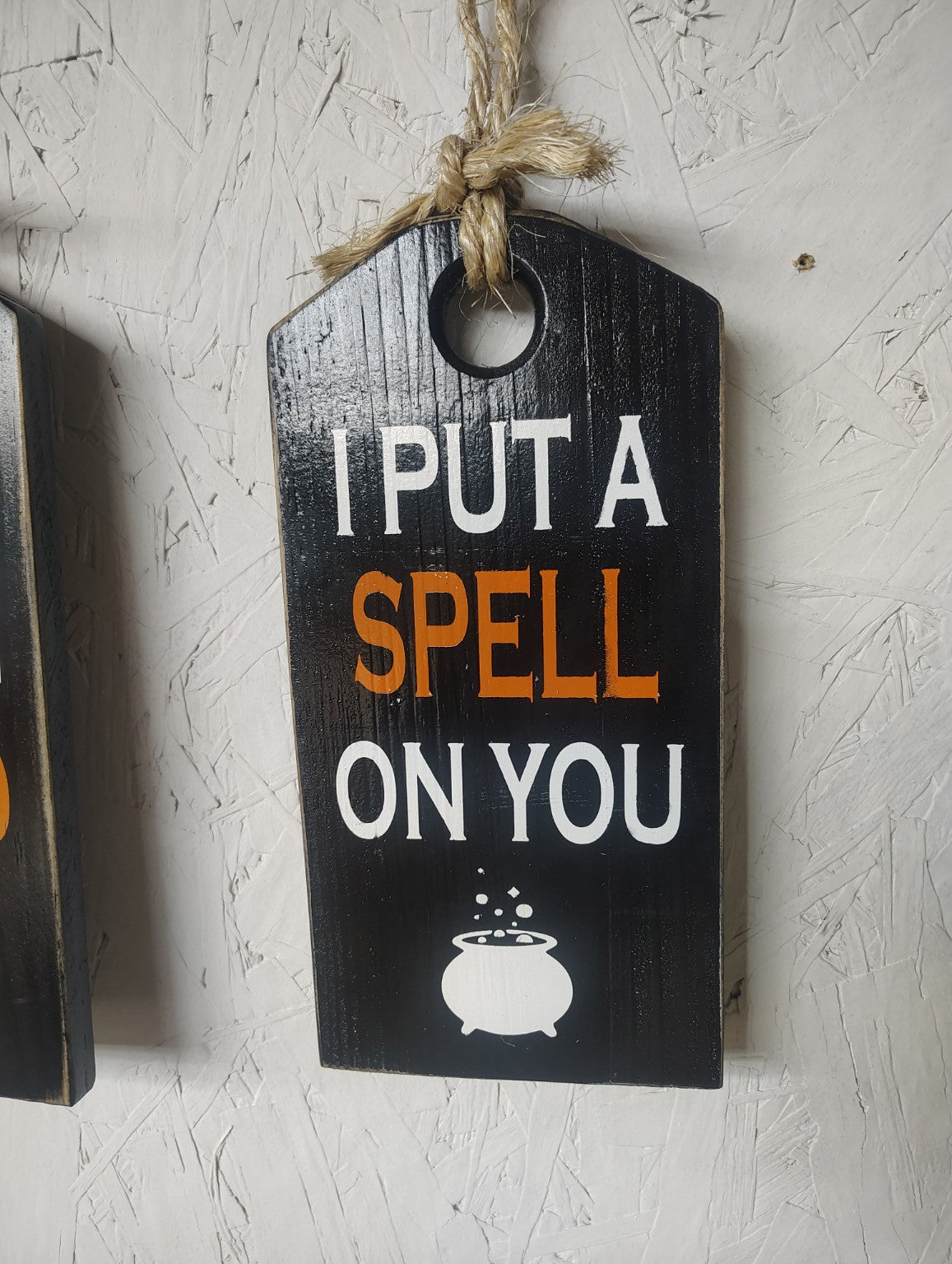I Put a Spell on You handmade wooden Halloween hanging sign